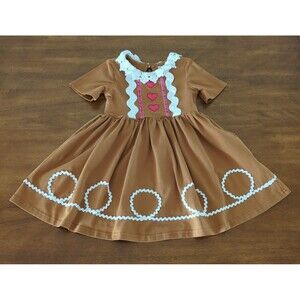 Only Little Once toddler girls Gingerbread  short sleeve  dress size 3 EUC